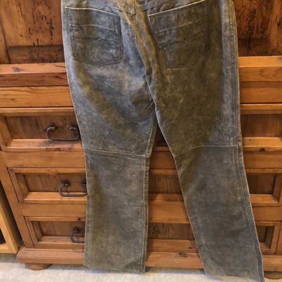 VINTAGE LEATHER LUCKY BRAND WIDE LEG FLARE PANTS - Picture 9 of 10
